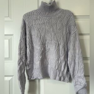 Vineyard Vines Lavender Cable Knit Turtleneck Sweater Wool Blend